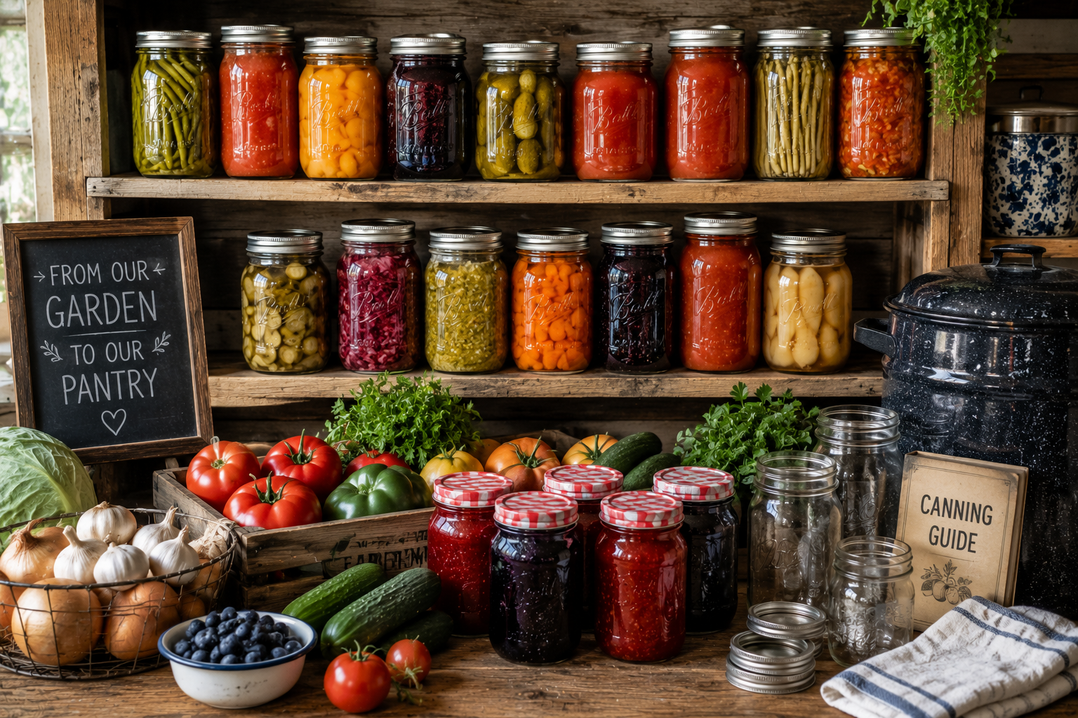 canning-and-preserving-food-mason-jars-pantry