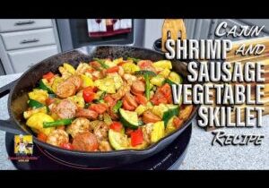 Cajun Shrimp and Sausage Vegetable Skillet